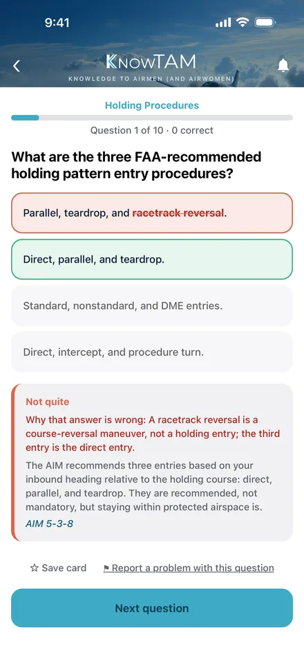 KnowTAM highlights exactly why a wrong answer is wrong