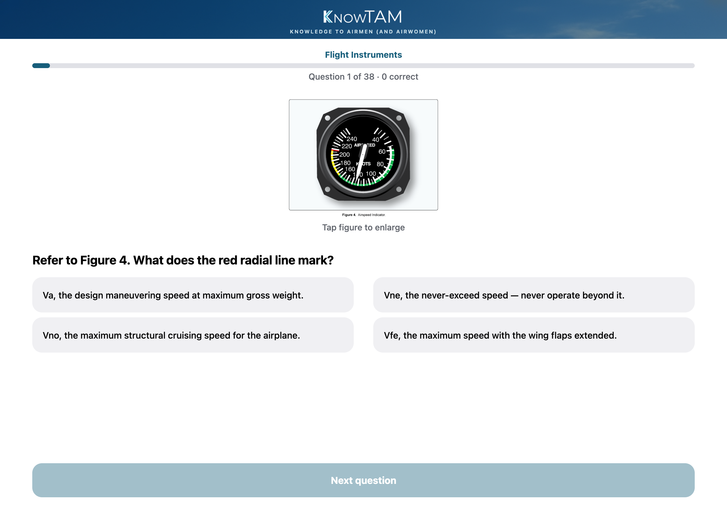 KnowTAM on iPad, a real FAA figure question